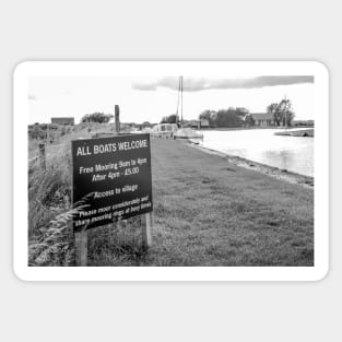 Public moorings in Thurne Dyke in the Norfolk Broads National Park Sticker